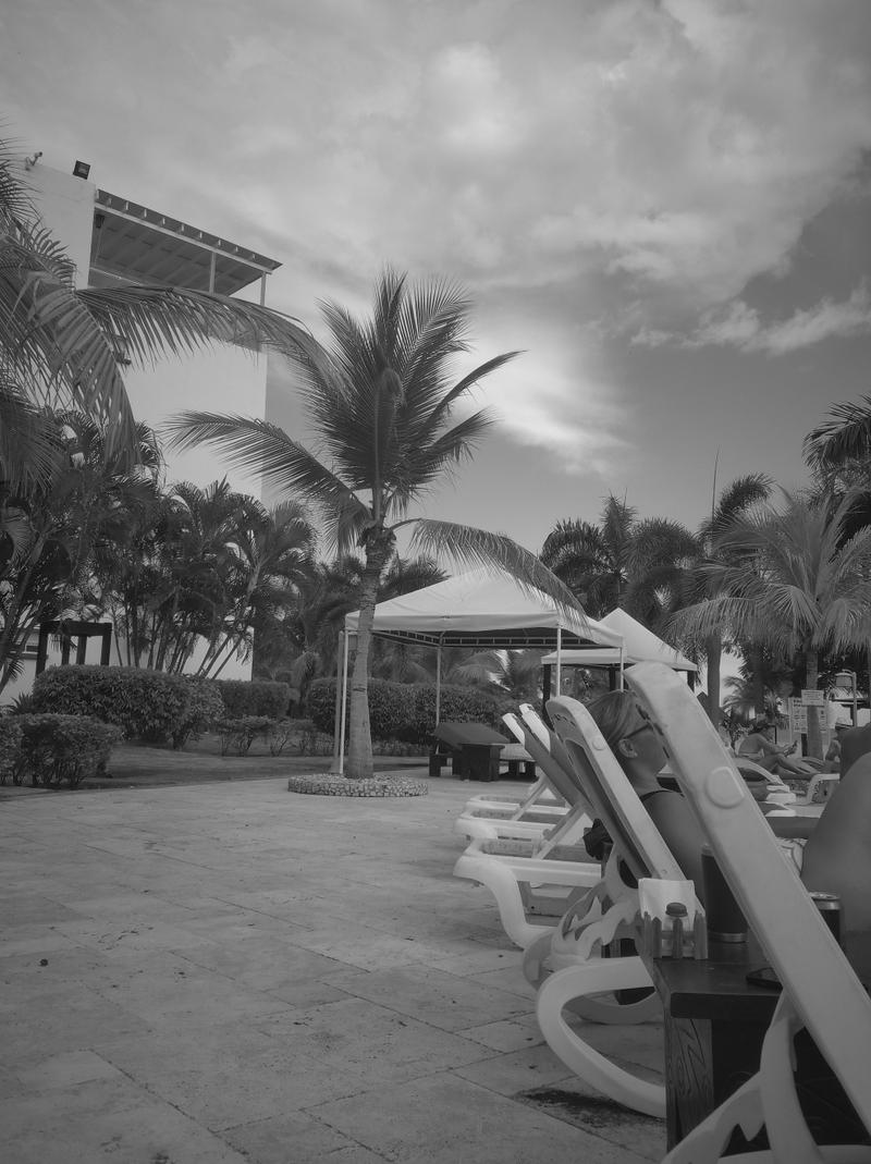 Vintage Black & White Photo at resort
